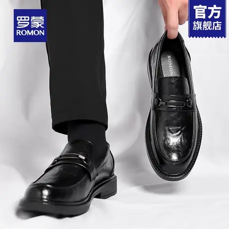 罗蒙乐福鞋2025新款秋季商务正装公务一脚蹬男鞋男士懒人套脚鞋RM商品大图