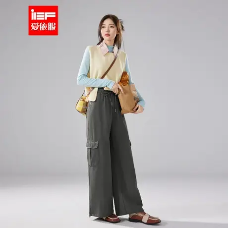 IEF/爱依服裤子2025秋季新款韩版简约休闲运动风通勤百搭哈伦裤图片