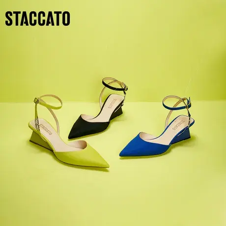 思加图新款酸橙鞋法式尖头单鞋女设计感小众凉鞋EDK11AH2图片