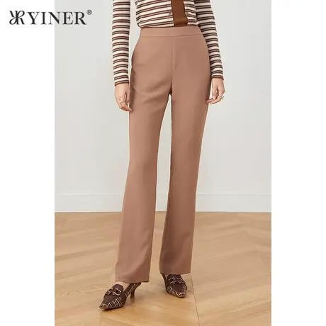 *YINER音儿奥莱女装秋季弹力舒适简约休闲裤商品大图