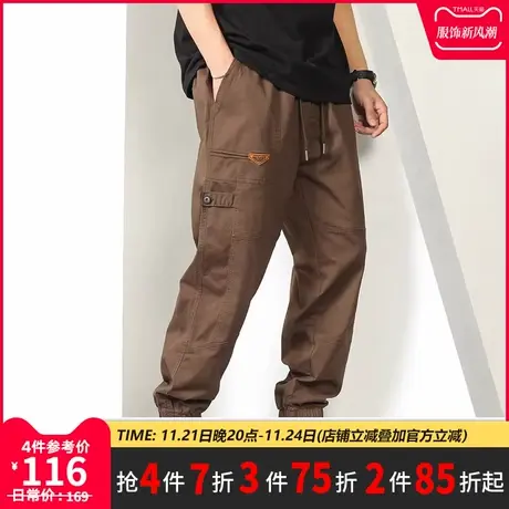 GxxH潮牌大码男装2023春季宽松男士个性美式休闲加大号休闲束脚裤商品大图