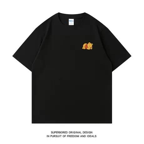 2023夏季趣味简约卡通短袖t恤男学生纯棉宽松休闲圆领半袖体恤衫商品大图