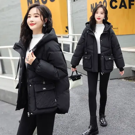 羽绒棉服女2023冬季韩版宽松连帽棉衣小个子棉袄加厚外套面包服图片