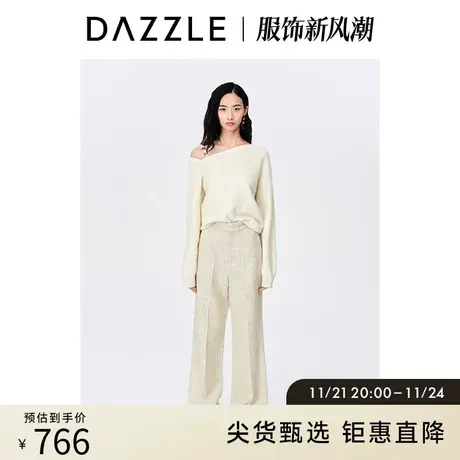 刘雯同款DA奥莱ZZLE地素秋通勤修身显瘦高腰宽松阔腿裤女商品大图
