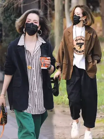 西装外套女2023春秋新款欧货宽松休闲中长款大码显瘦设计感外套女商品大图