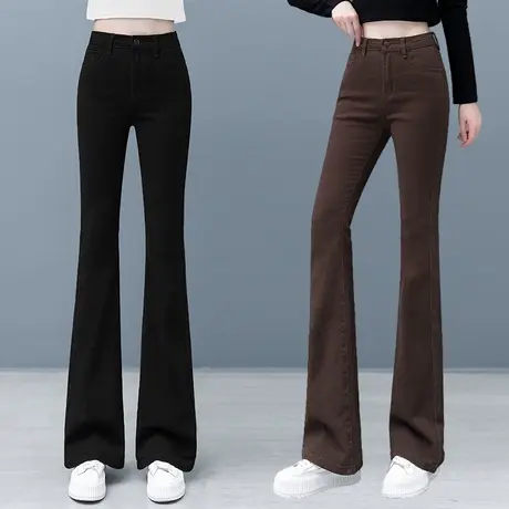 牛仔微喇裤女高腰春秋2024年新款休闲百搭喇叭裤时尚显瘦马蹄裤子图片