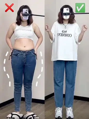 梨形身材烟管牛仔裤女大码春季新款2023年胖妹妹高腰显瘦直筒裤图片