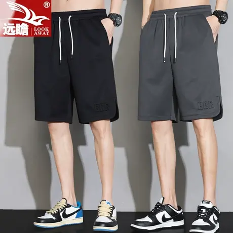 夏天短裤男士五分裤子夏季薄款潮流钢印宽松休闲运动卫裤外穿中裤商品大图