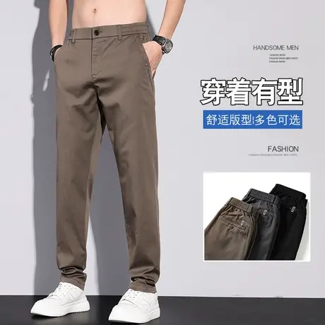 春夏装冰丝裤子男士夏季薄款松紧腰休闲长裤男直筒商务百搭运动裤商品大图