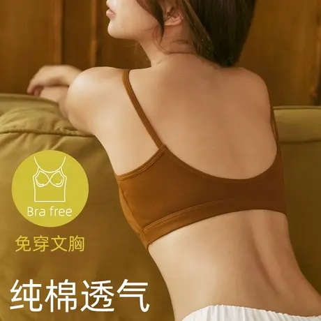 美背内衣女小胸聚拢无钢圈薄款运动文胸吊带背心一体式抹胸裹胸罩商品大图