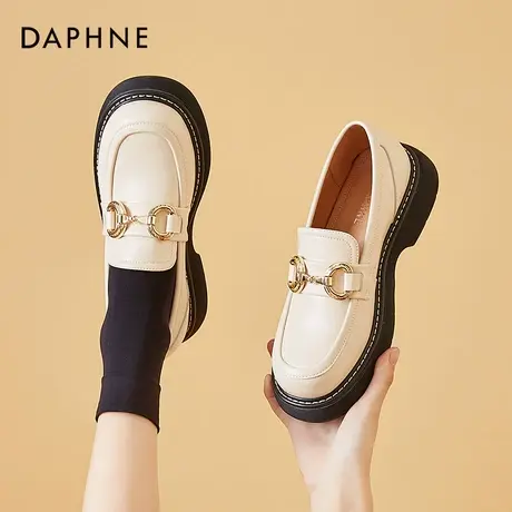 达芙妮英伦风女鞋厚底小皮鞋2022春季春款新款乐福鞋早春爆款单鞋商品大图