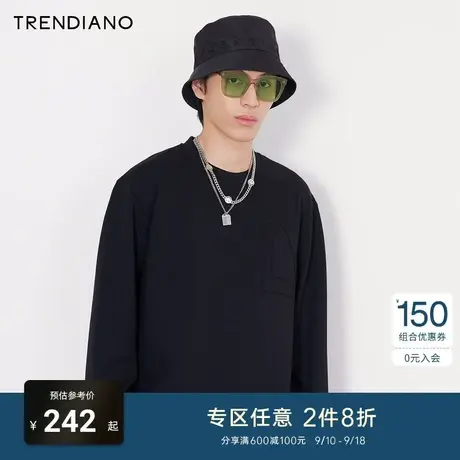TRENDIANO潮牌新款春秋季男装卫衣休闲圆领长袖时尚百搭上衣商品大图