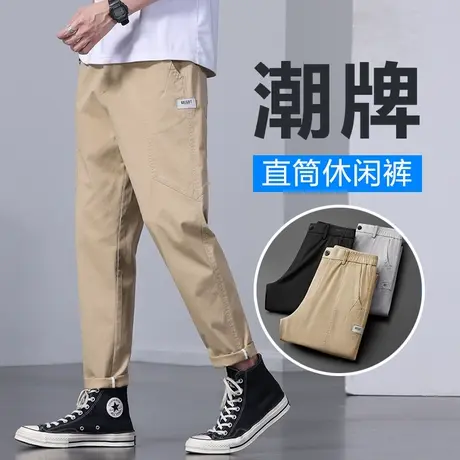 夏季男裤上班通勤工作服裤子卡其色薄款休闲长裤男士2023夏裤新款商品大图
