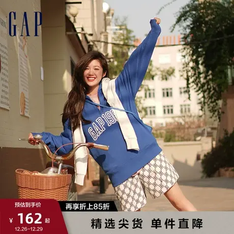 Gap男女装LOGO宽松法式圈织卫衣运动美式复古情侣装上衣601736商品大图