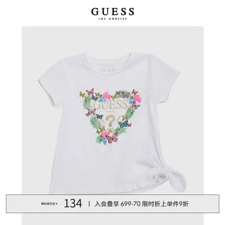 【38上新季】GUESS童装女童潮牌蝴蝶印花通勤短袖T恤图片