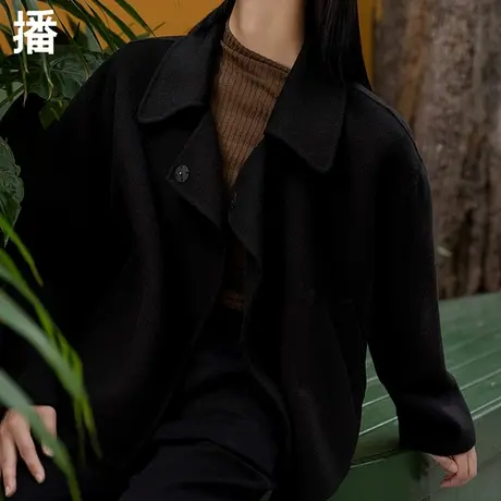 播短款毛呢外套女秋冬小个子外套大牌女装短款呢子大衣DDP4AD4869商品大图