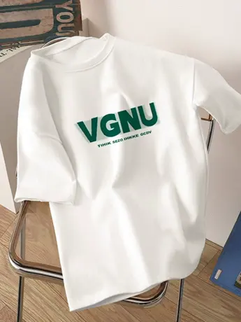 国潮重磅仿棉白色短袖t恤女夏季美式复古宽松韩版潮oversize上衣商品大图