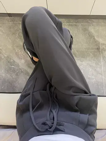 灰色休闲西装裤女春秋薄款宽松抽绳垂感直筒拖地裤高腰阔腿裤子夏商品大图