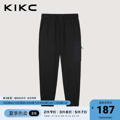 kikc工装裤男2023春夏新款商场同款口袋不对称束脚抽绳纯棉休闲裤商品大图