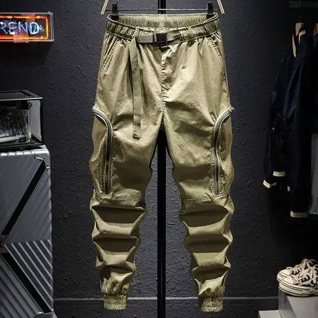 春秋款日系余文乐潮牌工装裤男宽松百搭男士休闲束脚长裤子男韩版商品大图