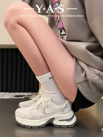 露思同款ins潮~时尚百搭厚底老爹鞋女2024春季新款做旧擦色运动鞋图片