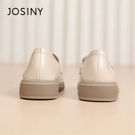 Josiny/卓诗尼单鞋女鞋2024新款春季粗跟配裙子复古气质小皮鞋子商品大图