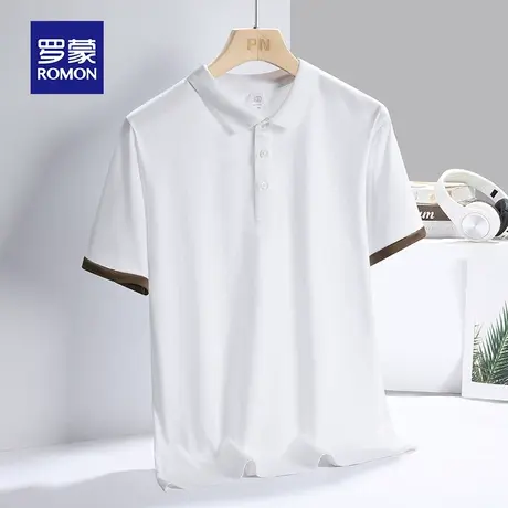罗蒙男士冰丝短袖Polo衫夏季薄款假两件T恤带翻领商务男装上衣服图片