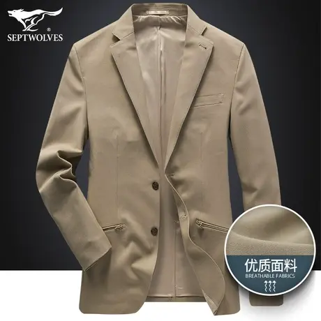 七匹狼男装2022秋冬新款平驳领舒适小西装中青年商务休闲西服外套图片