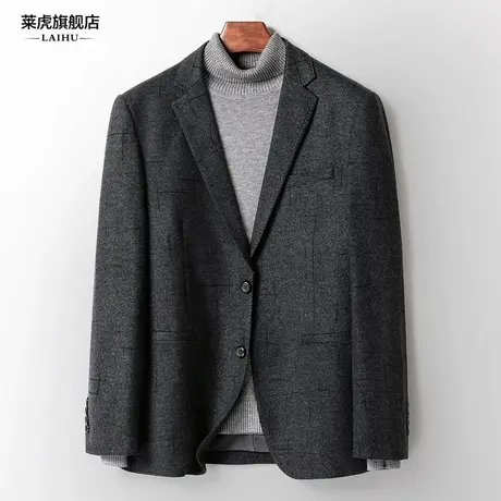 呢子西服男单件上衣秋冬季韩版修身款潮流帅气休闲小西装男士外套图片