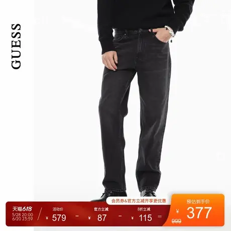 GUESS男士经典通勤款百搭直筒牛仔裤-X4PA33D51V1商品大图