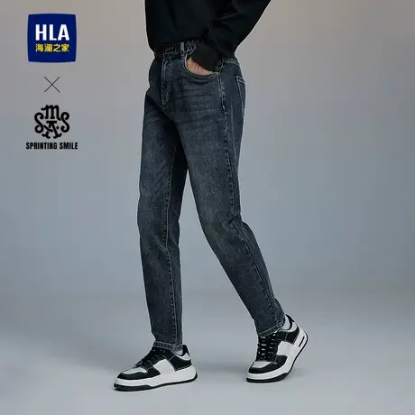HLA/海澜之家SPRINTING SMILE系列牛仔裤25春秋新中腰五袋款裤男图片