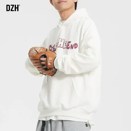 男生360g重磅卫衣男连帽春秋款美式潮牌情侣帽衫白色上衣纯棉外套图片