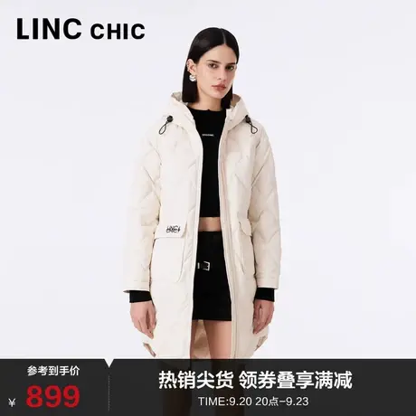 LINC金羽杰轻薄羽绒服女中长款23年秋冬新品简约衬衫式Y23806180商品大图