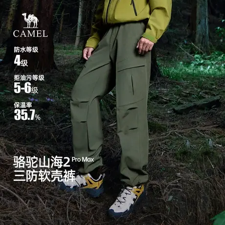 【王俊凯同款】骆驼男装秋冬款2025新款加绒工装裤男保暖三防长裤商品大图