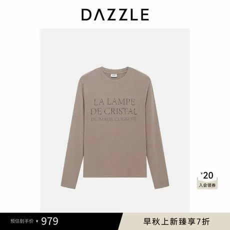 DAZZLE 地素奥莱T恤冬季黄褐色长袖T恤商品大图