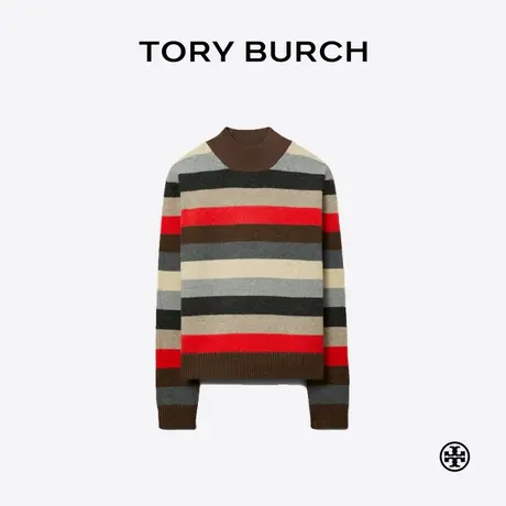 TORY BURCH 汤丽柏琦 羊毛条纹保暖高领毛衣 174720商品大图