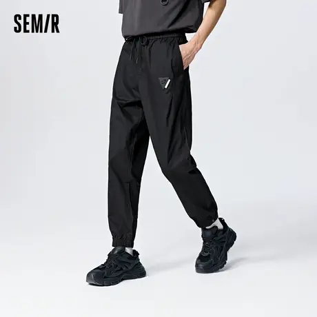 森马休闲裤男夏季抽绳宽松束脚慢跑裤简约校园运动风长裤时尚潮XY商品大图