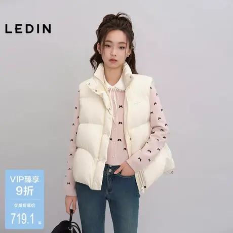 【商场同款】乐町立领羽绒服马夹女装2025冬季新款马甲C1AHF4224商品大图