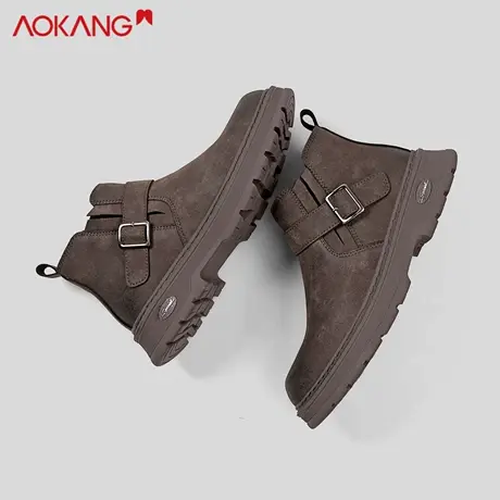 奥康官方正品男鞋新款切尔西靴冬季休闲男厚底百搭运动轻便马丁靴图片