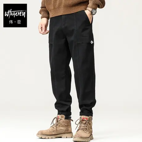 伟臣2023秋冬新品大码男装休闲裤男胖子水洗纯棉百搭工装裤长裤潮商品大图