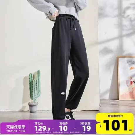 唐狮2022秋季新款运动裤女宽松直筒显瘦高腰抽绳休闲裤卫裤子潮商品大图