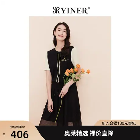 【赫本猫联名】YINER音儿女装2023夏季新款针织衫商品大图