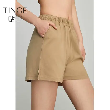 TINGE睡衣女夏季纯棉居家居服薄款纯色休闲宽松短袖短裤图片