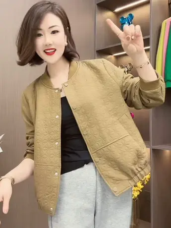 立领棒球服短外套女2023春秋季新款韩版百搭宽松休闲显瘦夹克上衣图片