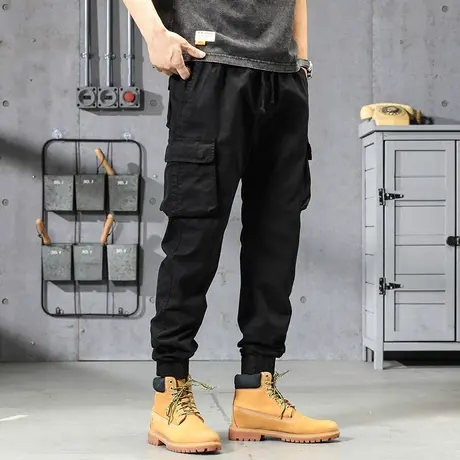 裤子男款夏季工装裤子男款工装长裤百搭夏季男裤潮流休闲裤纯色商品大图