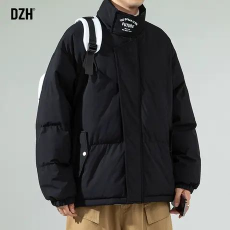 男士黑色立领棉服男冬季加厚潮牌休闲棉衣外套2023新款棉袄子百搭商品大图