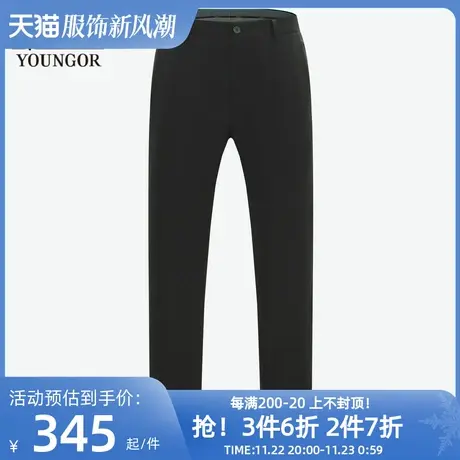 【商场同款】雅戈尔西裤春季男士休闲弹力抗皱修身黑色长裤子2055商品大图