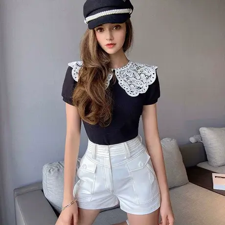 粉红大布娃娃气质设计感时髦小众ins风短裤女百搭半裤短裤2021新图片