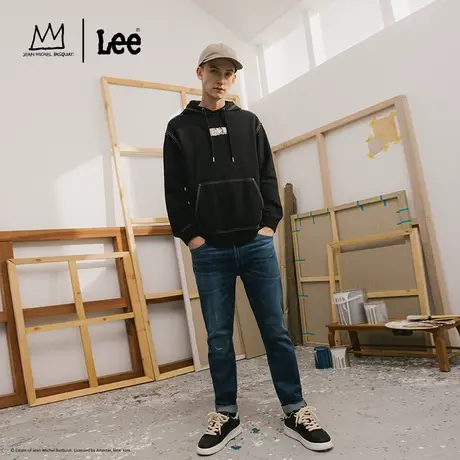 【Basquiat联名】Lee24春季新品731舒适中腰锥形深蓝色男牛仔裤潮图片