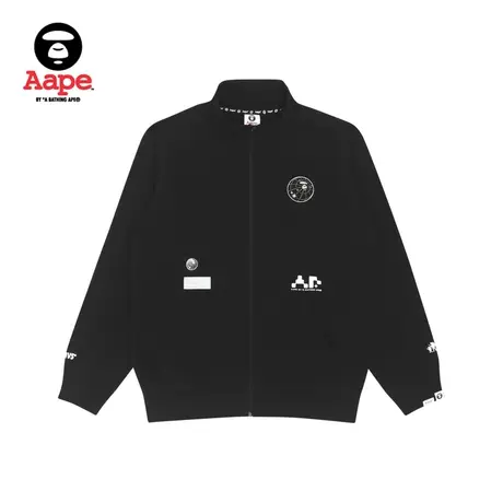 Aape旗舰店男装浮凸字母猿人徽章拉链外套薄款卫衣3831XXH商品大图